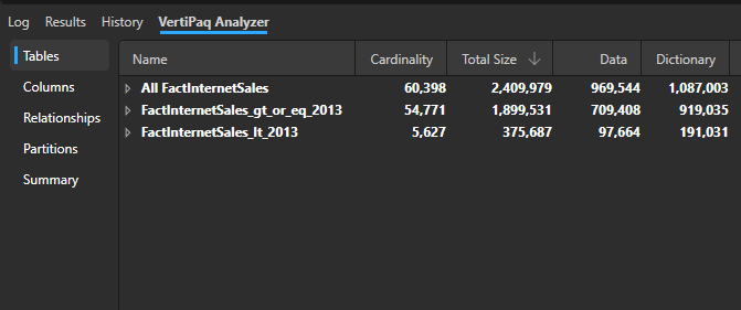 Power BI Dax Studio view metrics