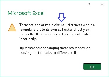 خطای circular references در اکسل